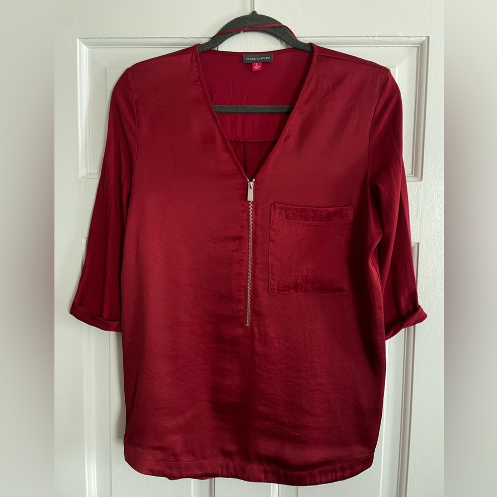 Vince Camuto -Sold by Nordstrom  Satin Zip front top
